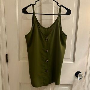 Olive Green Button-Down Camisole Top